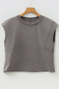 Solid Mineral Wash Boxy Tank Top
