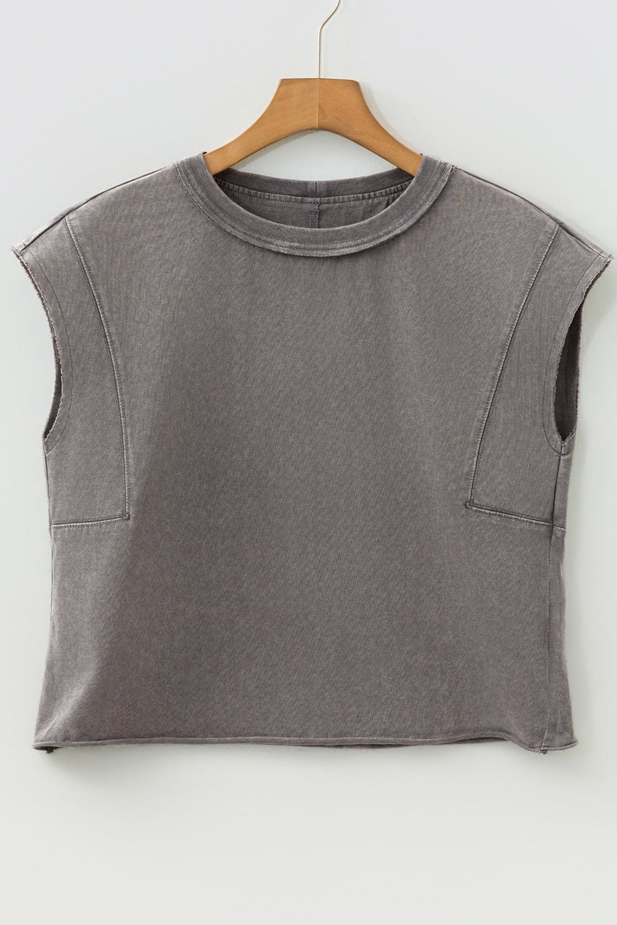 Solid Mineral Wash Boxy Tank Top
