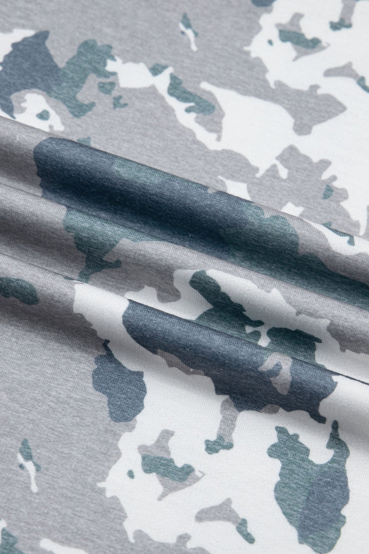 Camo Raw Edge Pocketed Drawstring Pants