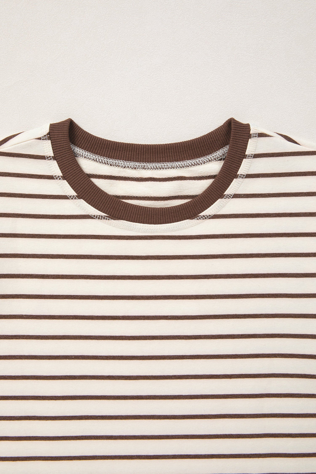 Stripe Ribbed Trim Round Neck Tank Top
