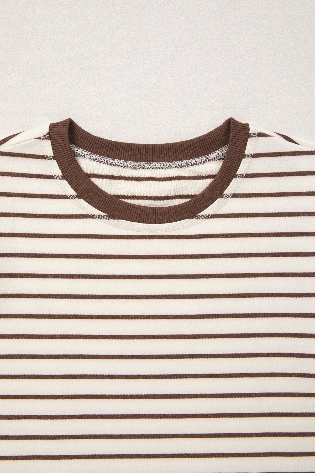 Stripe Ribbed Trim Round Neck Tank Top