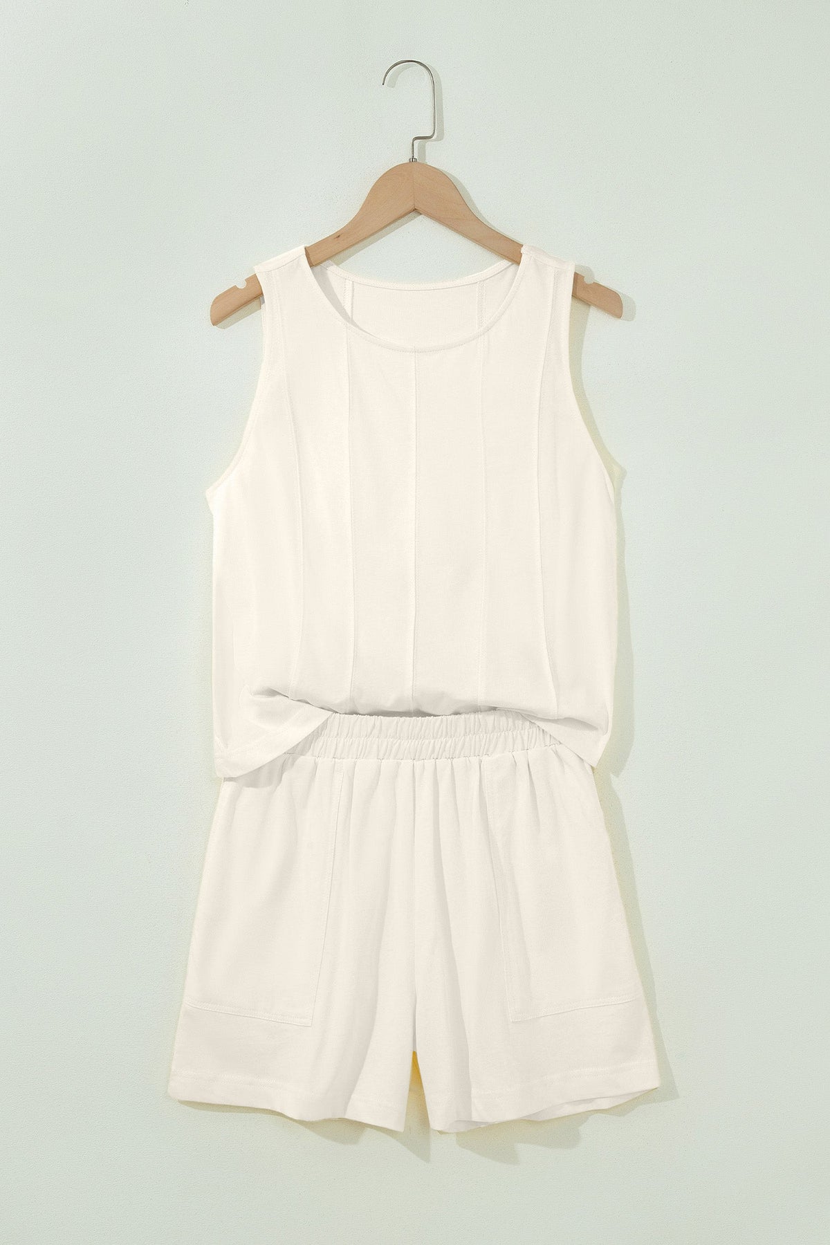 Stitched Detail Loose Tank & Shorts Set