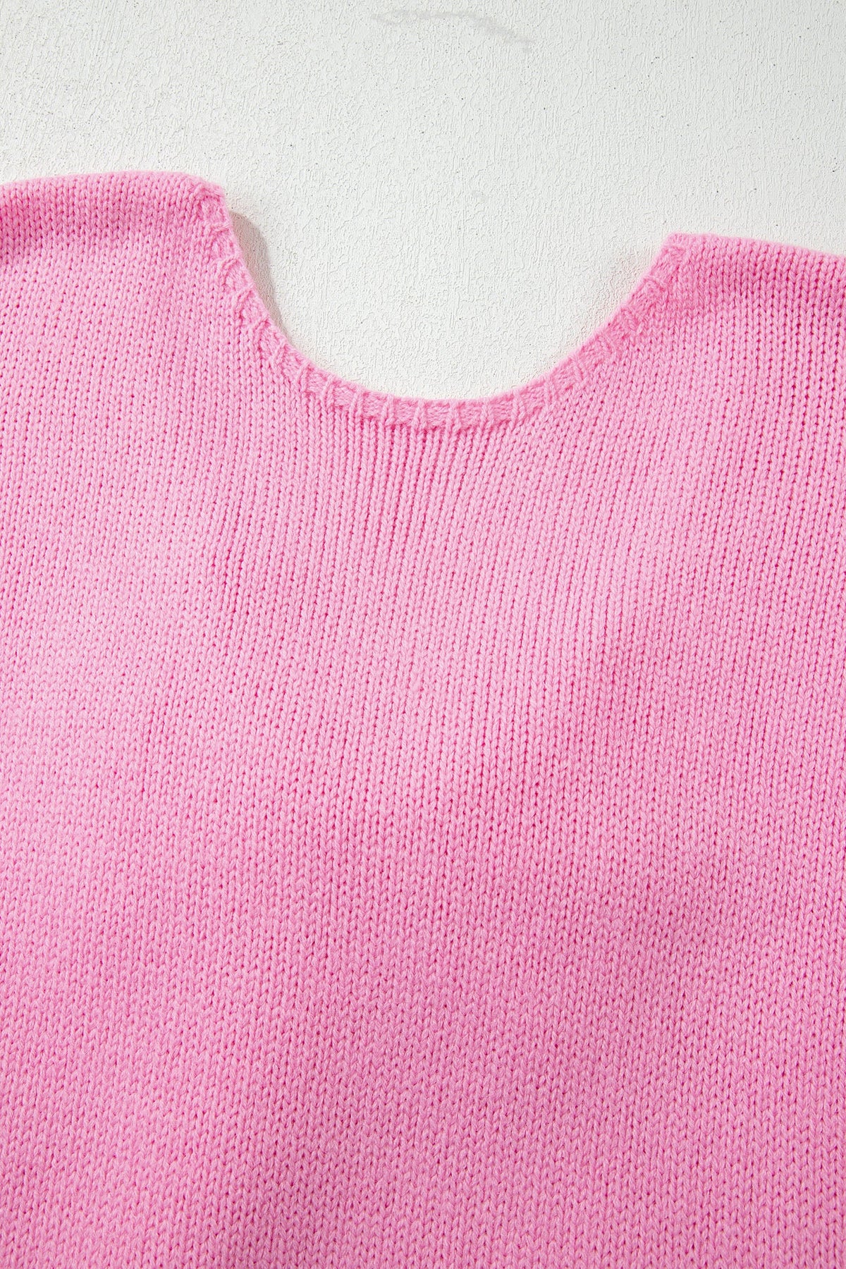 Bow Tie Backless Bubble Sleeve Sweater