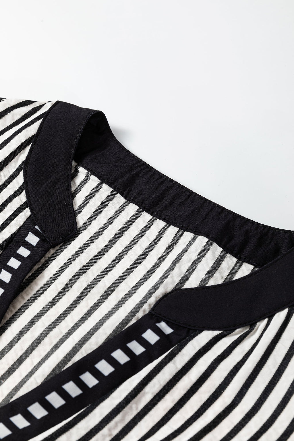 Stripe Ruffle Short Sleeve V-Neck Midi Dress