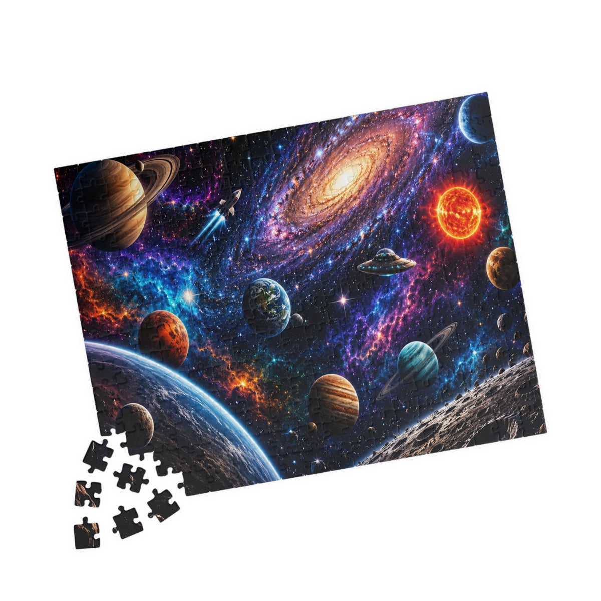 Cosmic Galaxy Jigsaw Puzzle — Space Planets & Nebulae (110/252/520/1014 pcs)