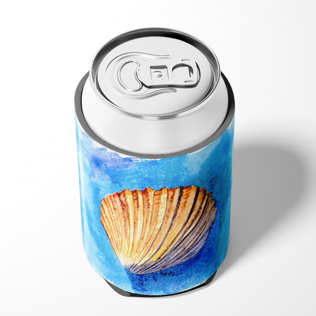 Shells Can or Bottle Hugger Cooler Sleeve for Standard 12 oz Cans, Insulated Foam Beer & Soda Can Hugger Reusable