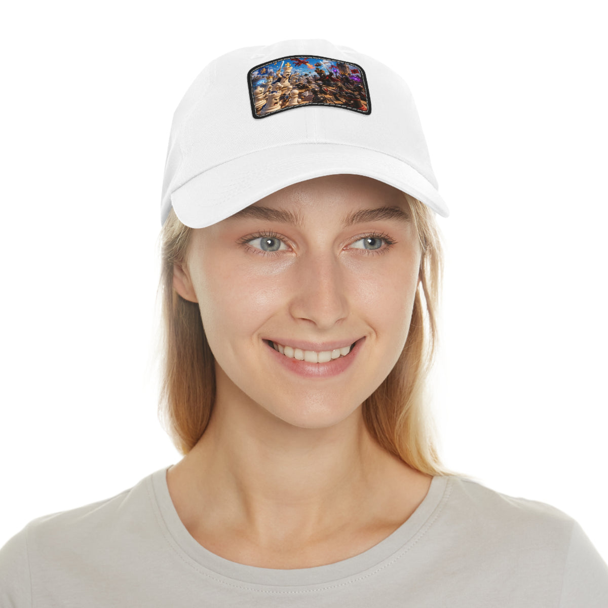 Dad Hat with Leather Patch (Rectangle)