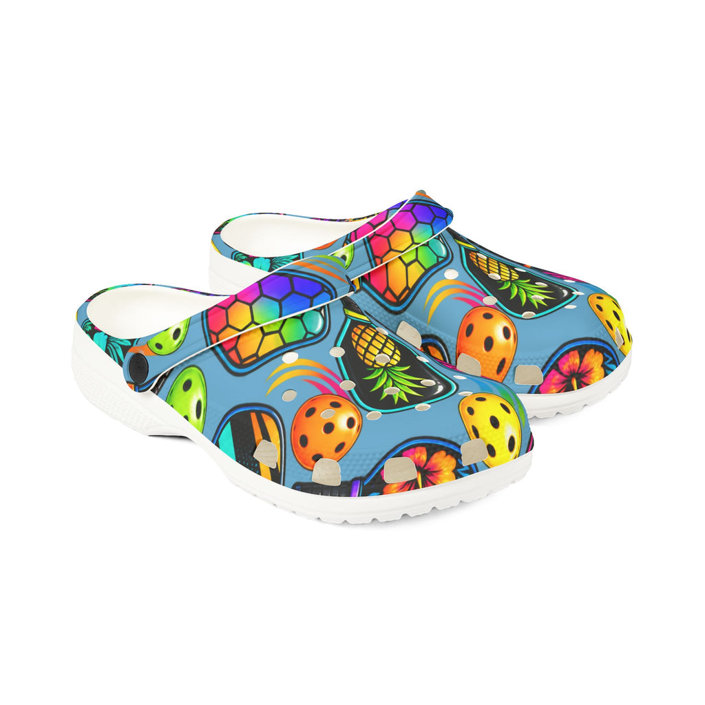 Tropical Pickleball Clogs — Colorful EVA Foam Slip-On Shoes