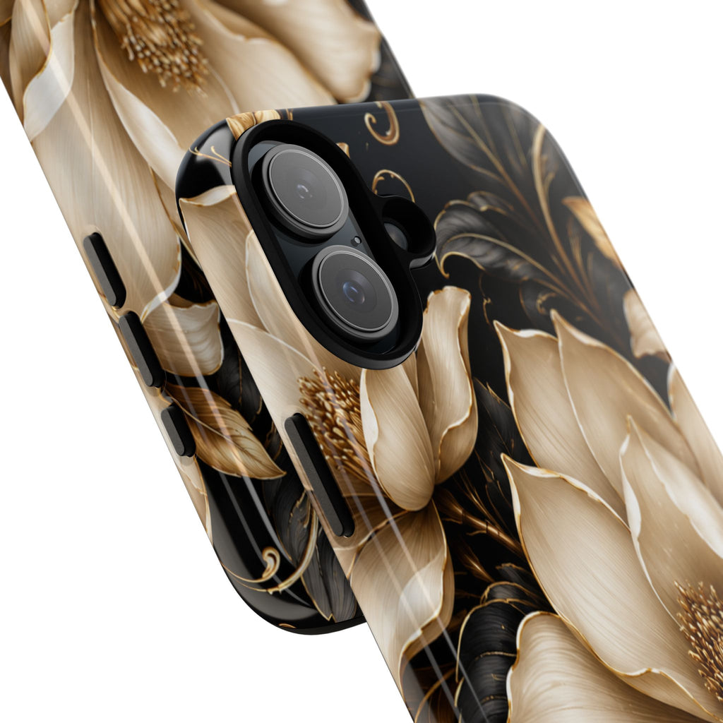 Floral Tough Case — Elegant Gold Magnolia Phone Case