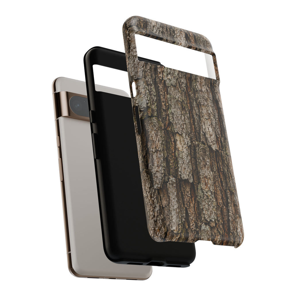 Bark Texture Phone Case - Rugged Woodland Camouflage for Nature Lovers