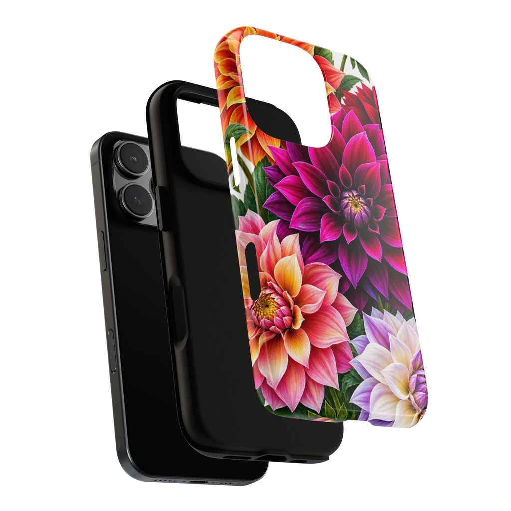Floral Dahlia Tough Phone Case — Vibrant Protective Floral Phone Cover