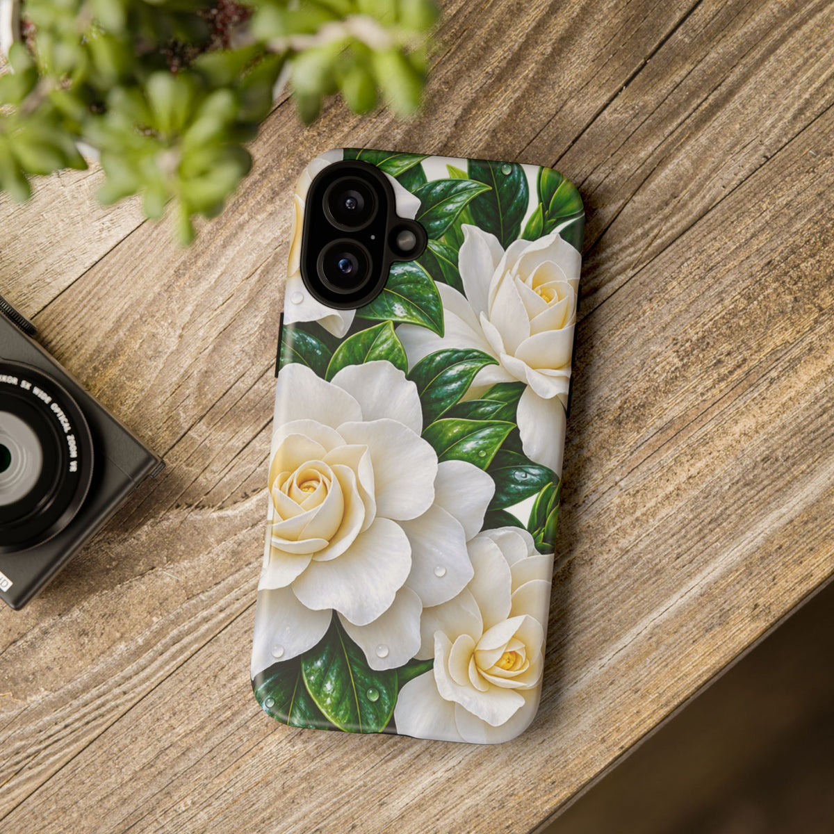 Floral Camellia Tough Case — White Gardenia Phone Cover