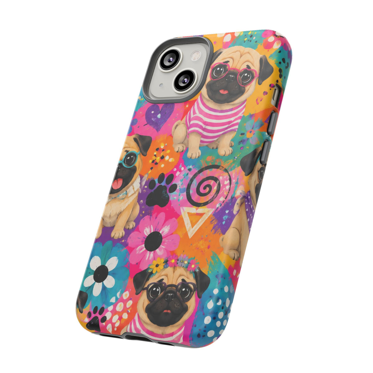 Pug Pop Art Phone Case — Colorful Pug Pattern Tough Case