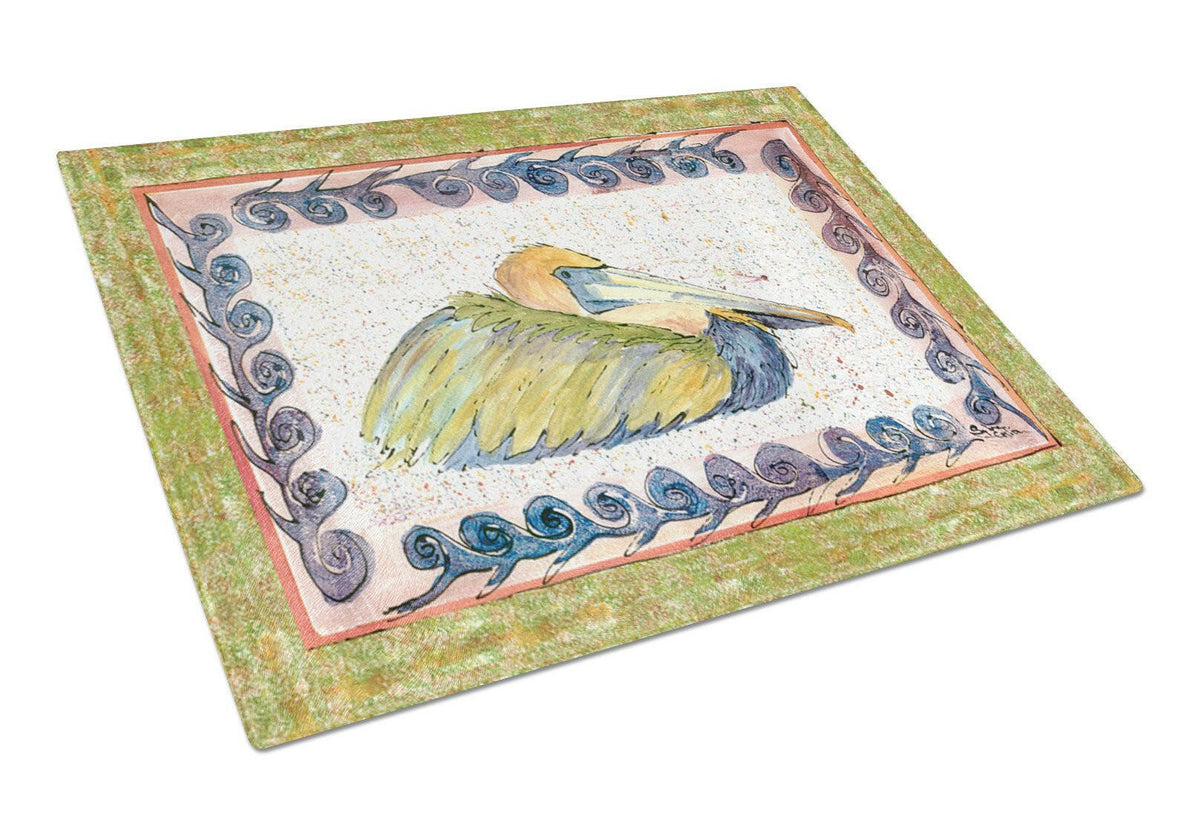 Bird - Pelican Cutting Board Tempered Glass Kitchen Cutting Surface, Heat Resistant Chopping, Non-Slip Feet, Food Prep & Serving