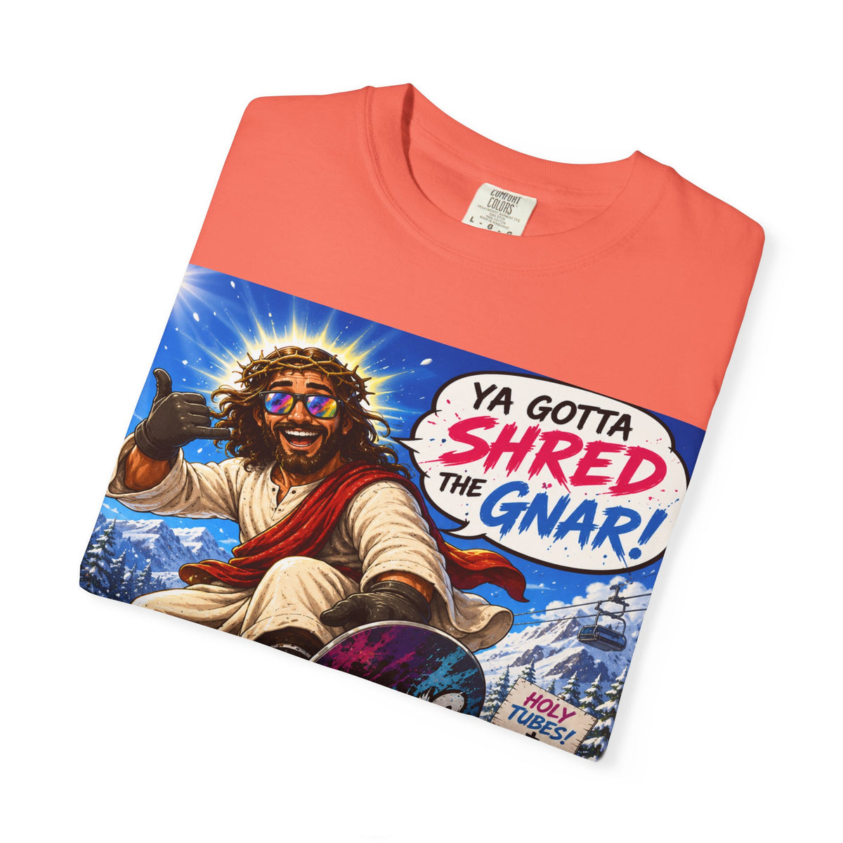 Jesus Skateboarding Shred the Gnar T-shirt | Christian Skateboard Design