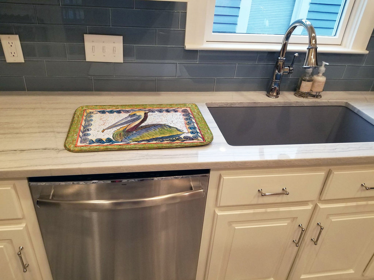 Pelican Dish Drying Mat Absorbent Dish Drying Mat Pad for Kitchen Counter Dish Drainer Mat for Countertop, 14 x 21", Multicolor