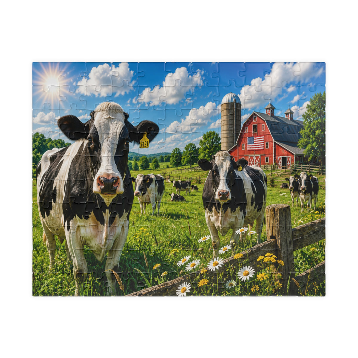 Countryside Cows Jigsaw Puzzle — Scenic Farm Barn Puzzle (110/252/520/1014 pcs)