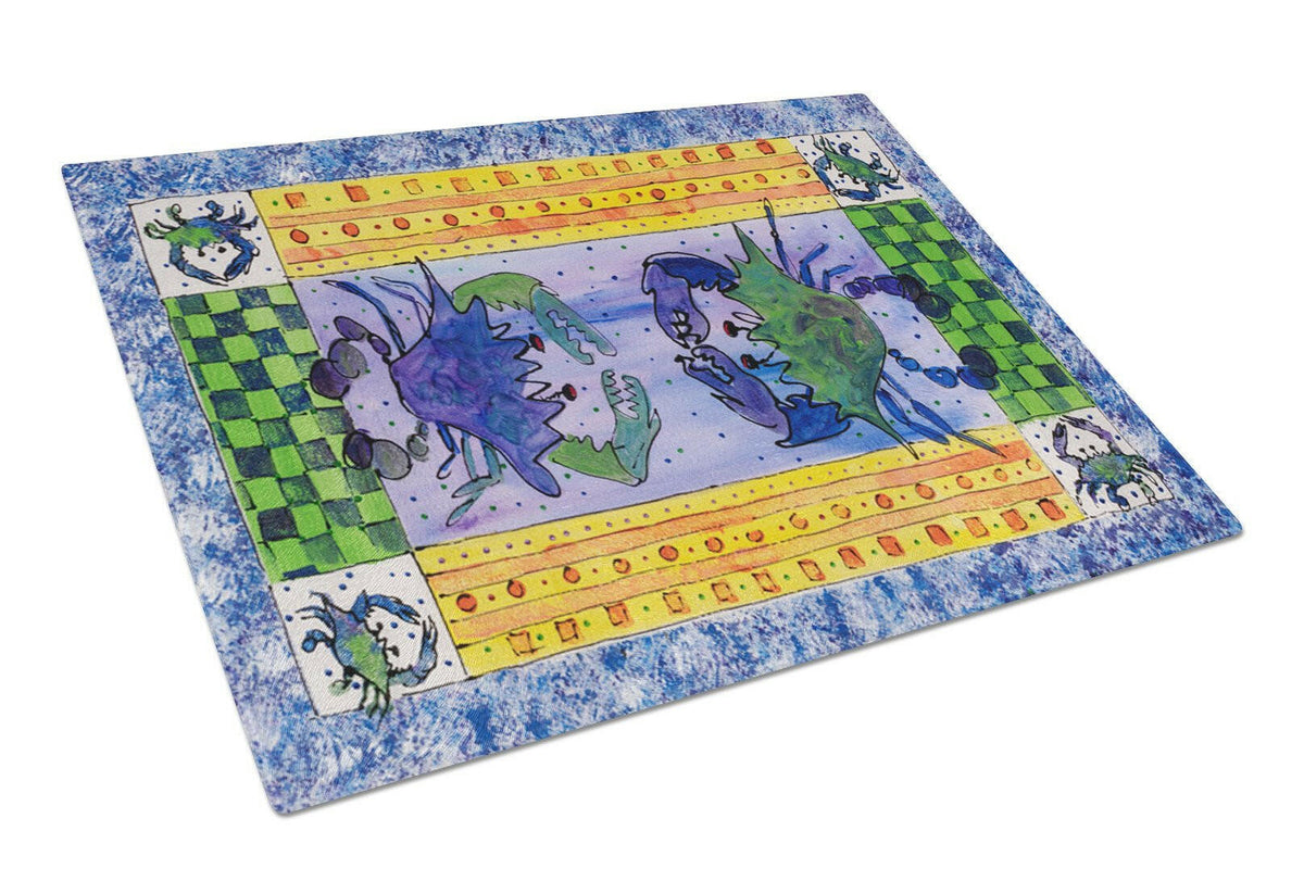 Crab Cutting Board Tempered Glass Kitchen Cutting Surface, Heat Resistant Chopping, Non-Slip Feet, Food Prep & Serving
