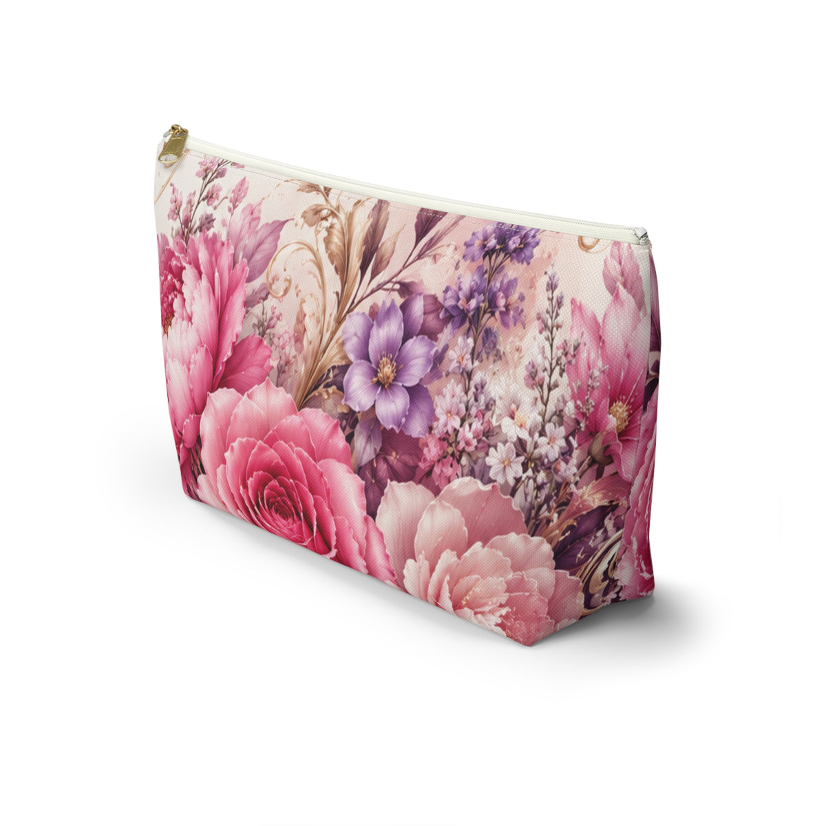Vintage Pink Peonies Accessory Pouch
