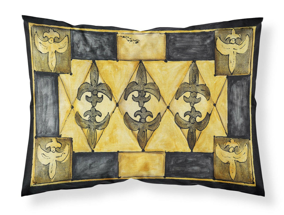 Black and Gold Fleur de Lis Standard Pillowcase Lightweight Super Soft Easy Care Decorative Artwork Pillowcase, Standard