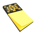 Black and Gold Fleur de Lis Watercolor Sticky Note Holder Refillable Dispenser Desk Accessory 3x3 Pad Gift