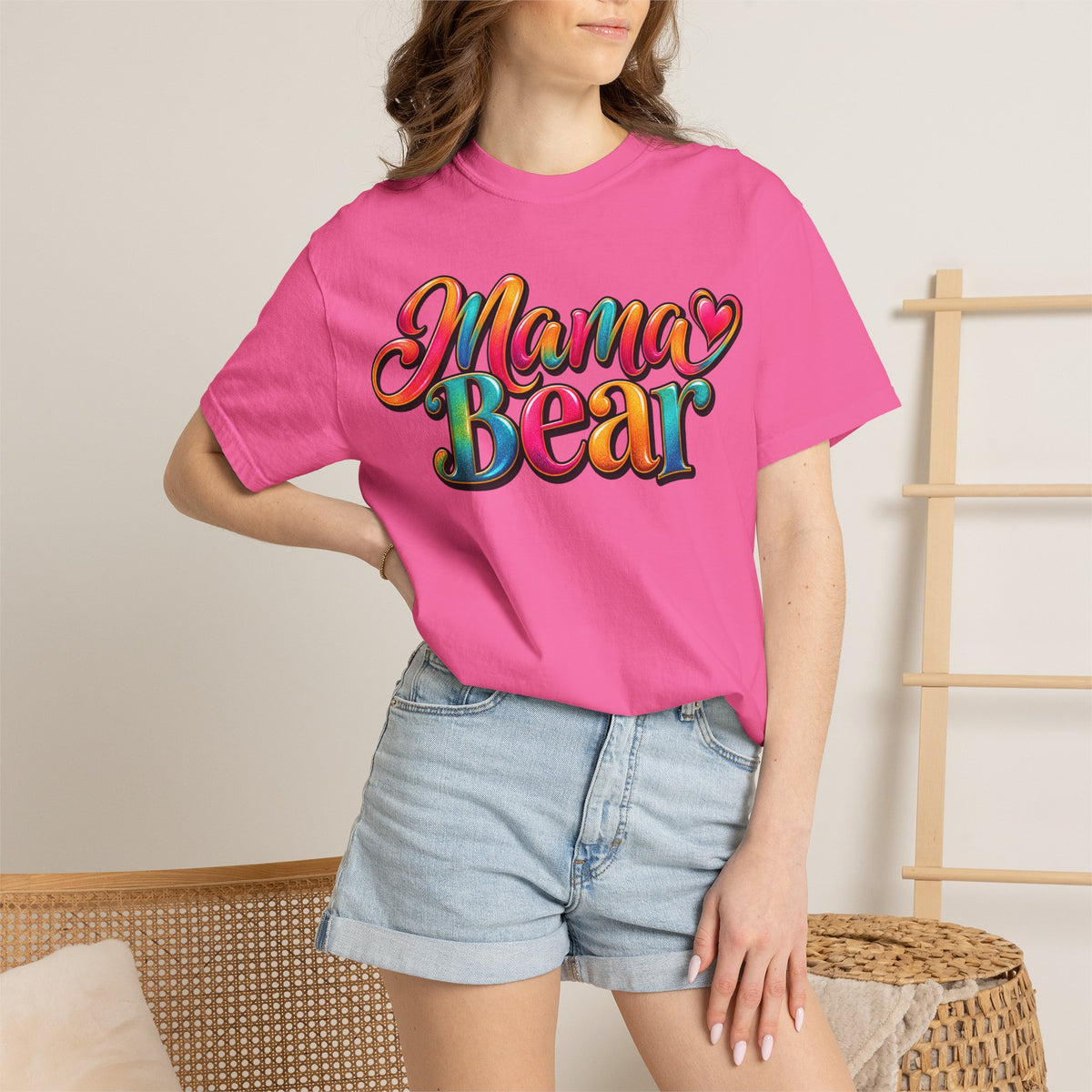 Mama Bear T-Shirt — Colorful Retro Script Mother's Day Tee