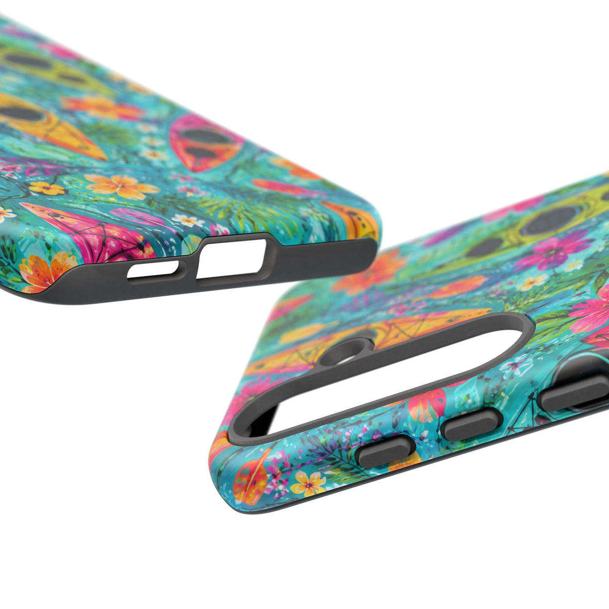 Tropical Kayak Phone Case – Colorful Floral Waterproof Pattern