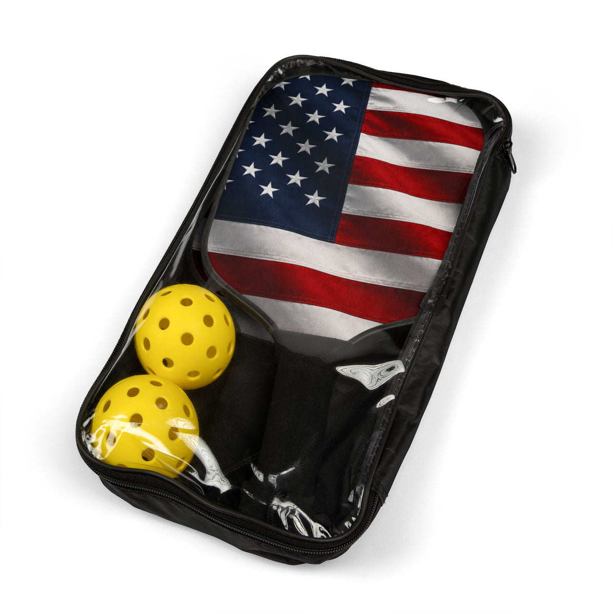 American Flag Pickleball Paddle Set – Patriotic Pickleball Kit with Balls