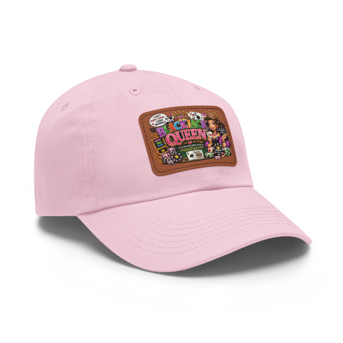 Black Queen patch dad hat | Leather patch baseball cap