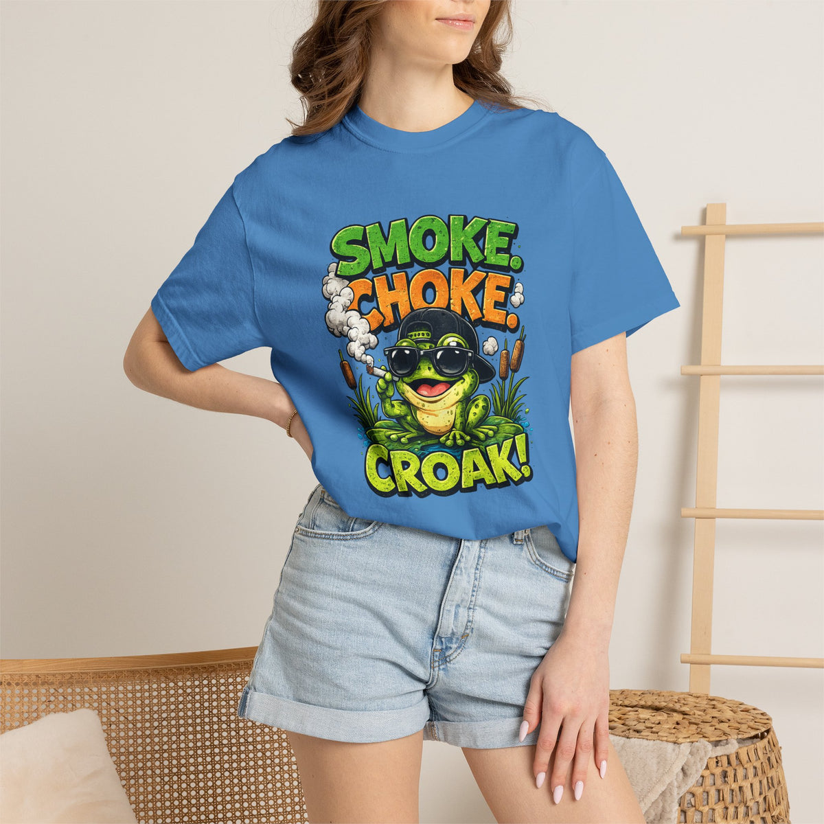 Smoke Choke Croak Frog T-shirt | Graphic Frog Tee