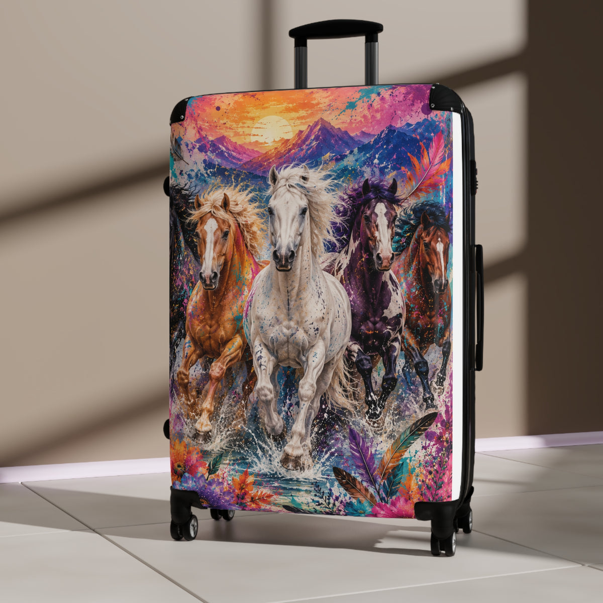 Running Wild Horse Suitcase – Colorful Galloping Horses Carry-On