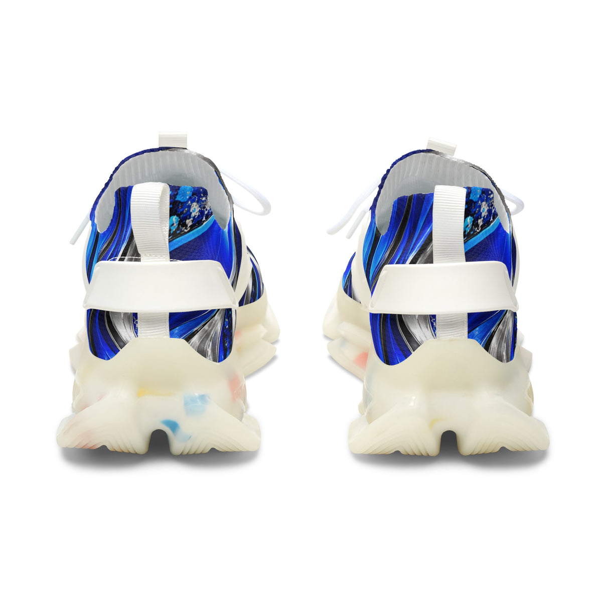 Women’s Blue Swirl Mesh Sneakers — Lightweight Athletic Shoes
