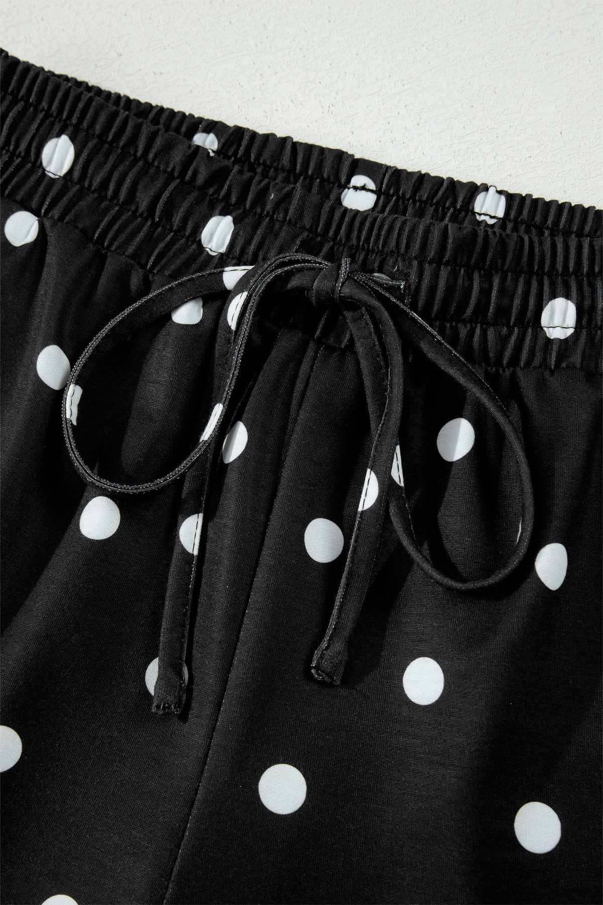 Polka Dot Loose Tee & Drawstring Shorts Set