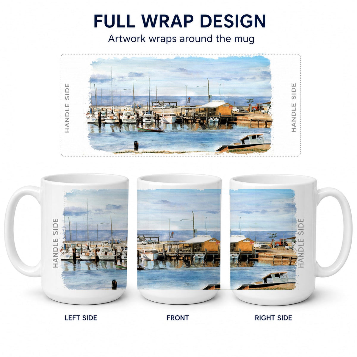 The Pass Bait Shop Ceramic Coffee Mug 15 oz Decorative Large C Handle Mug Cup for Tea, Cocoa Hot Chocolate