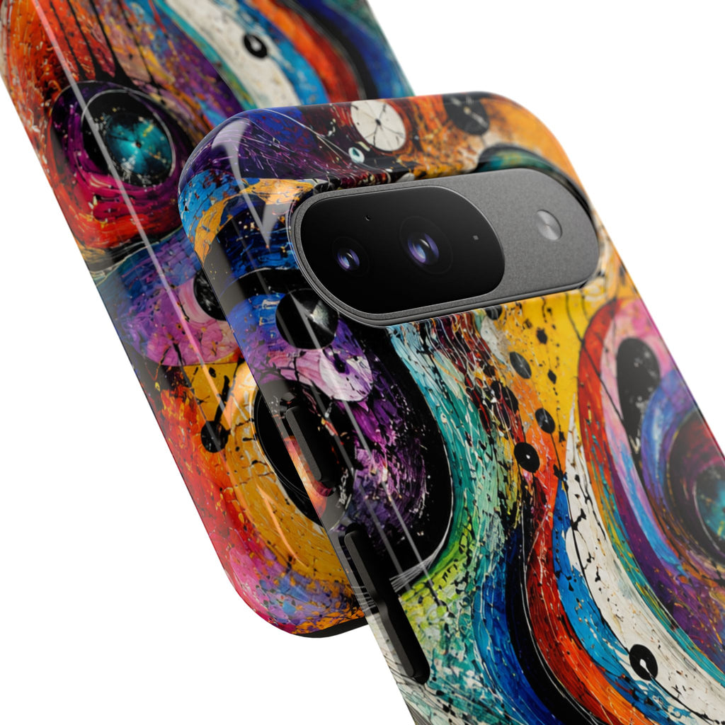 Abstract Cosmic Swirl Phone Case — Colorful Artistic iPhone Tough Case