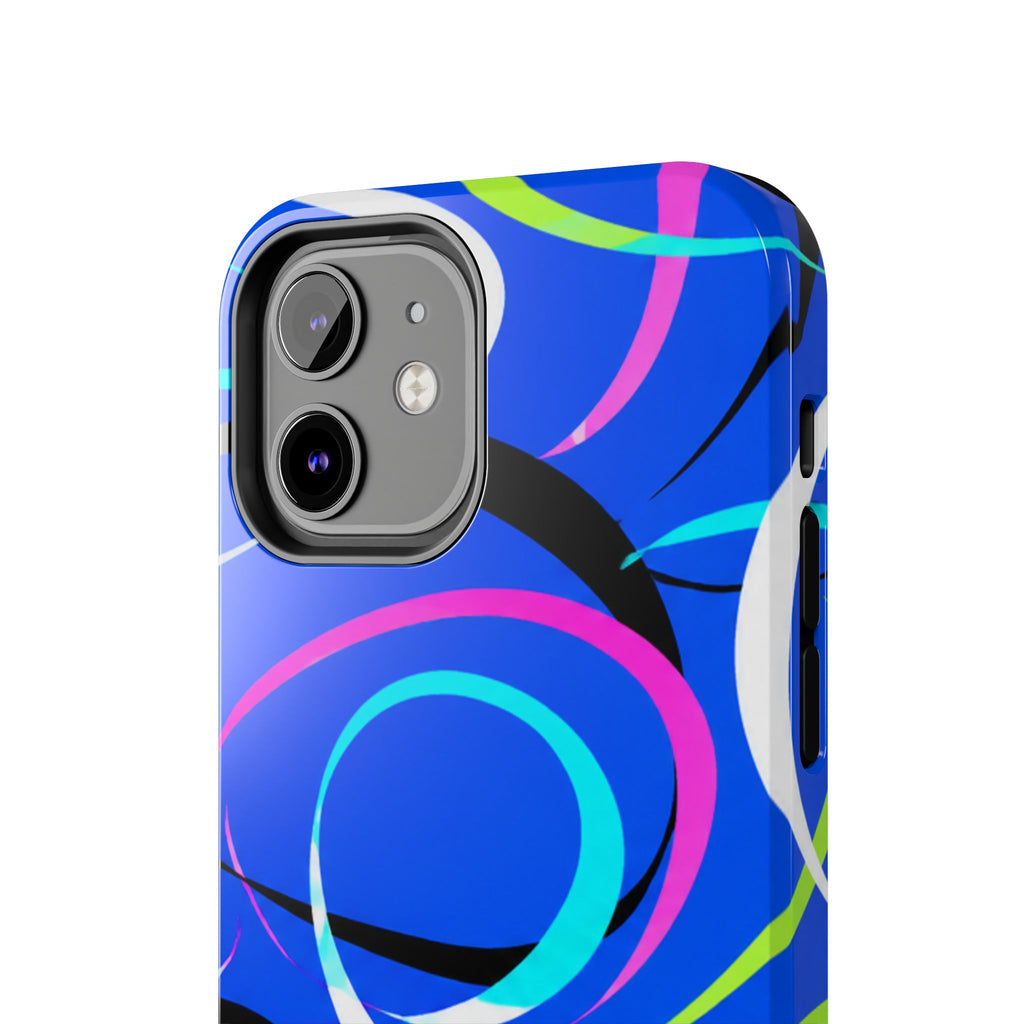 Tough Phone Case — Blue Abstract Swirl Protective Cover