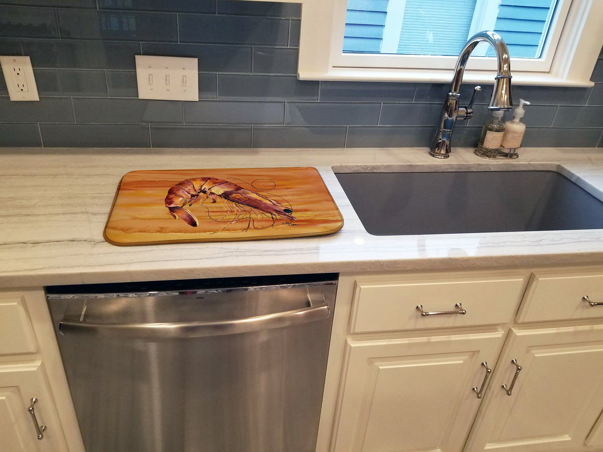Cooked Shrimp Spicy Hot Dish Drying Mat Absorbent Dish Drying Mat Pad for Kitchen Counter Dish Drainer Mat for Countertop, 14 x 21", Multicolor