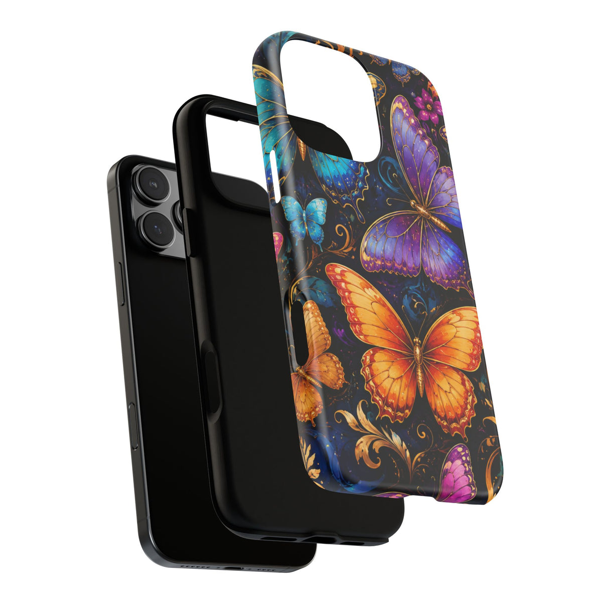 Butterfly Tough Phone Case — Colorful Floral Butterflies Protective Cover
