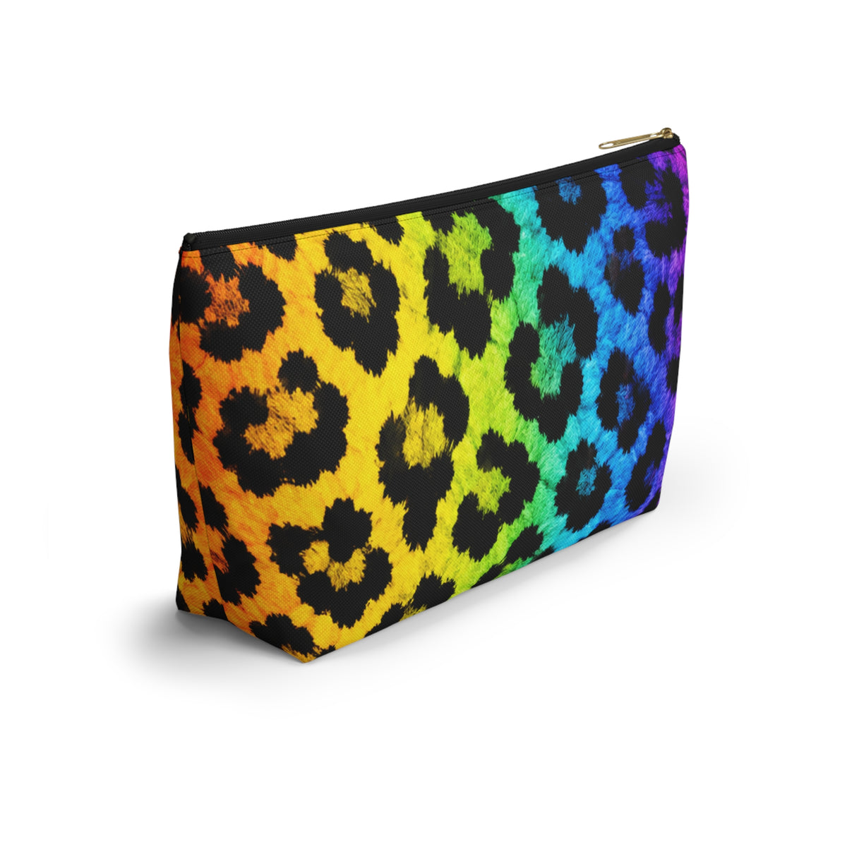 Rainbow Leopard Accessory Pouch — T‑Bottom Makeup Bag