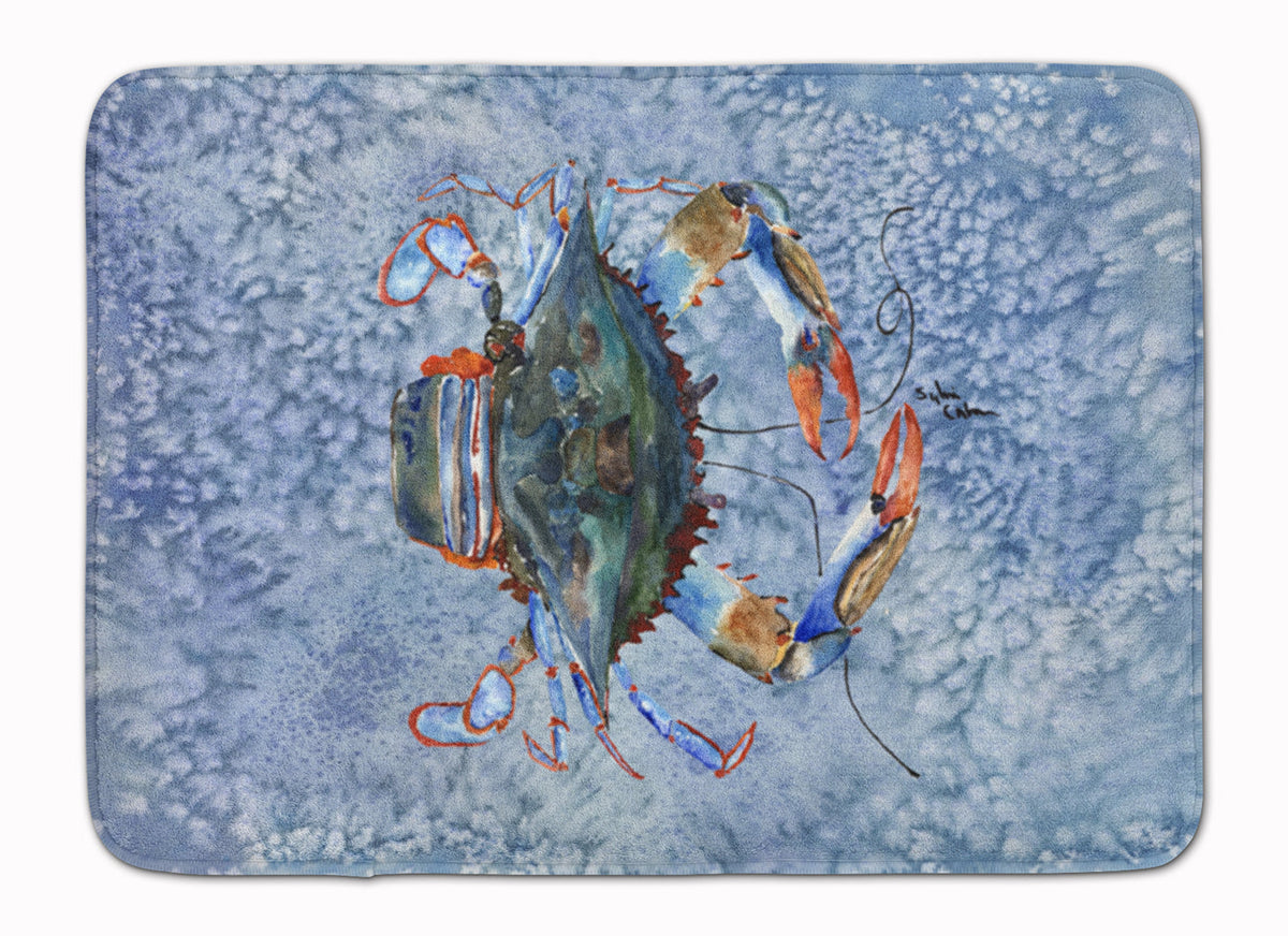 Female Blue Crab Cool Blue Water Memory Foam Kitchen Mat Machine Washable Anti-Fatigue Cushion Comfort Bath or Kitchen Rug