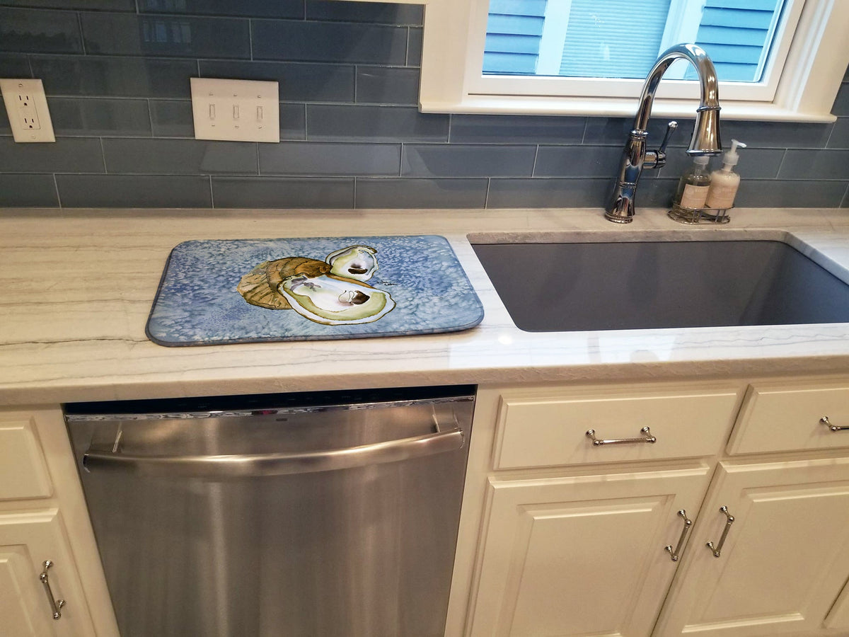 Oyster Cool Blue Water Dish Drying Mat Absorbent Dish Drying Mat Pad for Kitchen Counter Dish Drainer Mat for Countertop, 14 x 21", Multicolor
