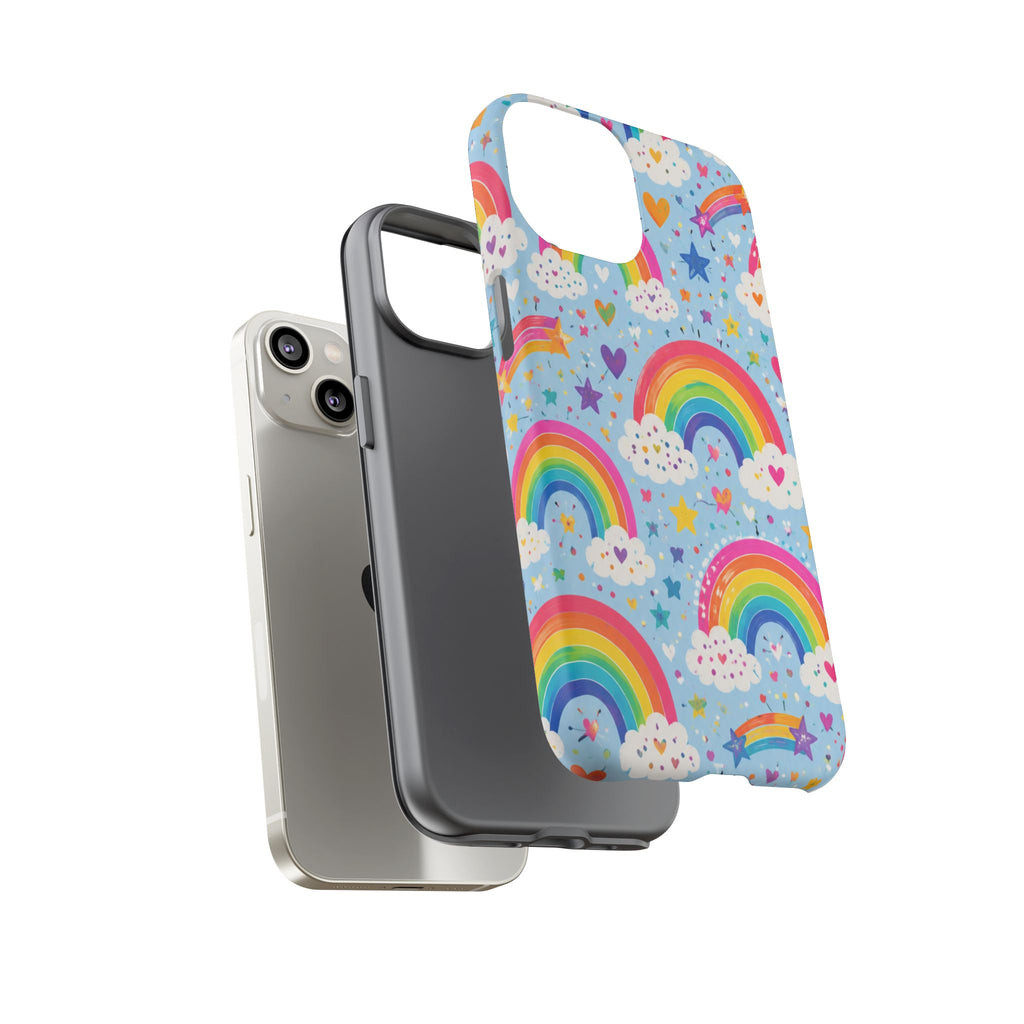 Rainbow Clouds Phone Case — Cute Pastel Rainbow Pattern Tough Case