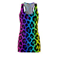 Rainbow Leopard Racerback Dress — Colorful Animal Print All-Over