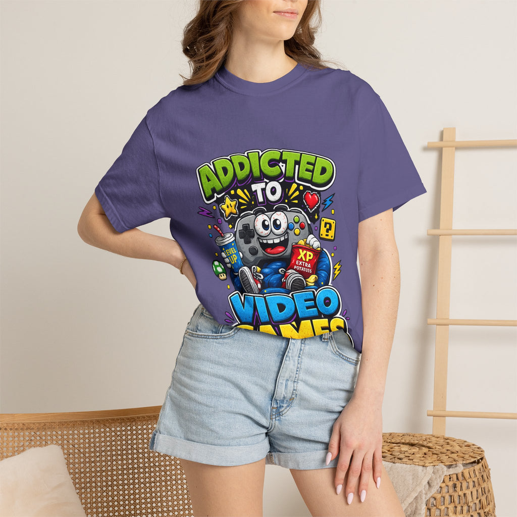 Addicted to Video Games T-Shirt | Gamer Controller Graphic Tee