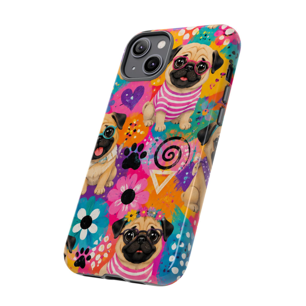Pug Pop Art Phone Case — Colorful Pug Pattern Tough Case