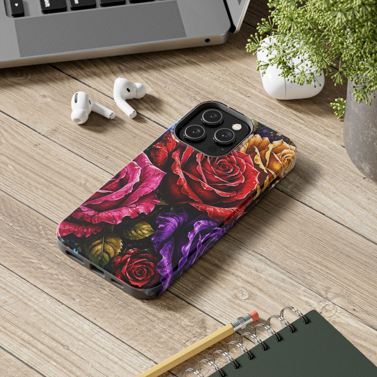 Tough Phone Case — Vibrant Rose Garden Protective Phone Cover