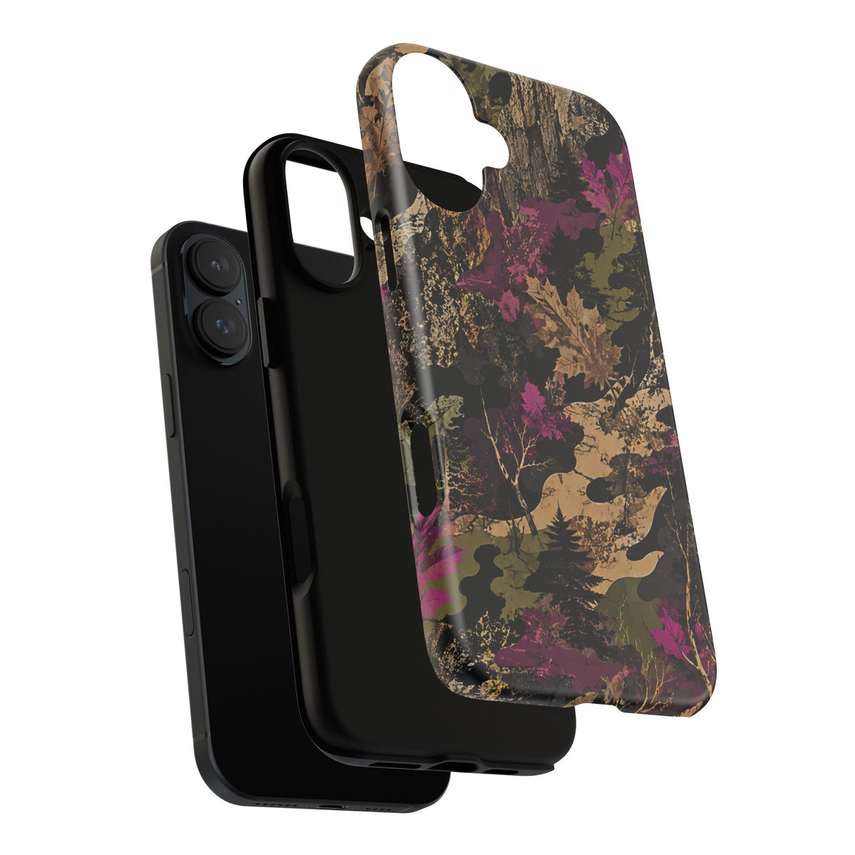 Camo Floral Tough Phone Case — Rugged Nature-Inspired Protection