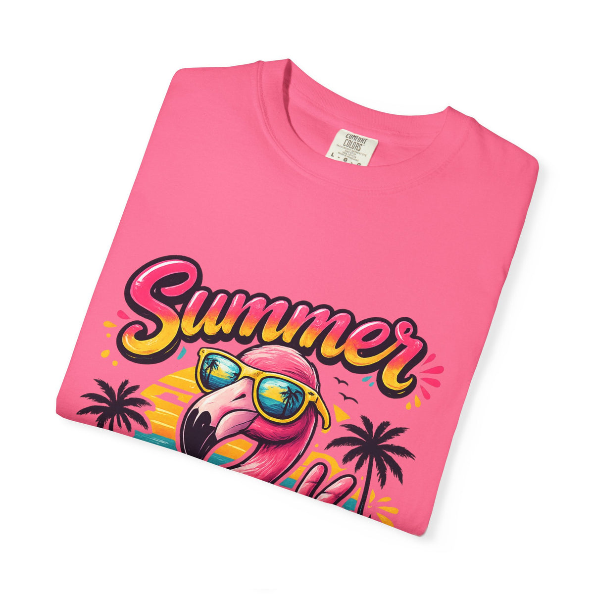 Summer Vibes Flamingo T-Shirt | Tropical Beach Graphic
