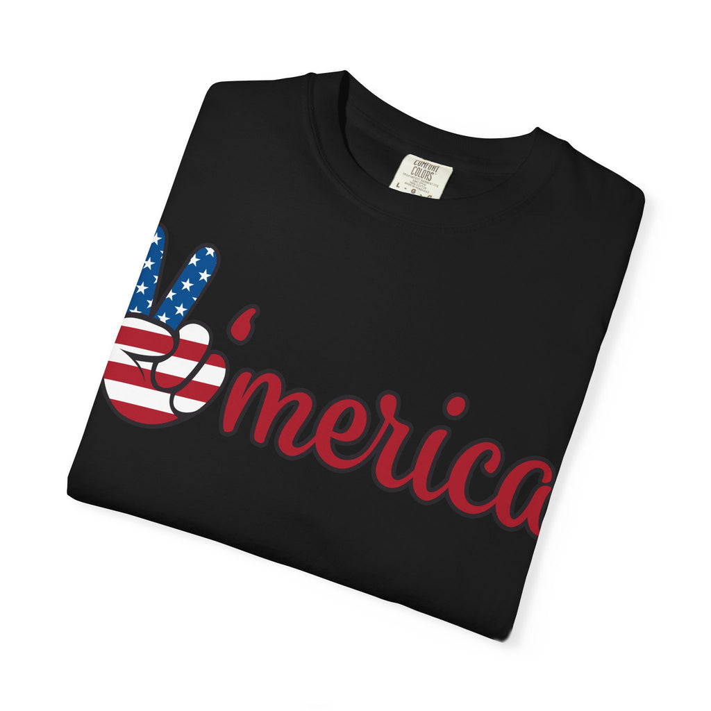 'Merica Patriotic Peace Sign T-Shirt – American Flag Fourth of July Tee