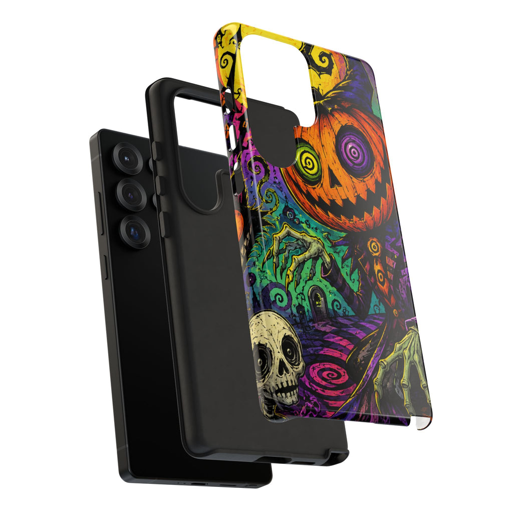 Halloween Pumpkin Skull Phone Case — Psychedelic Jack-o'-Lantern Tough Case